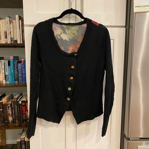 Ted baker woven black knitted floral cardigan